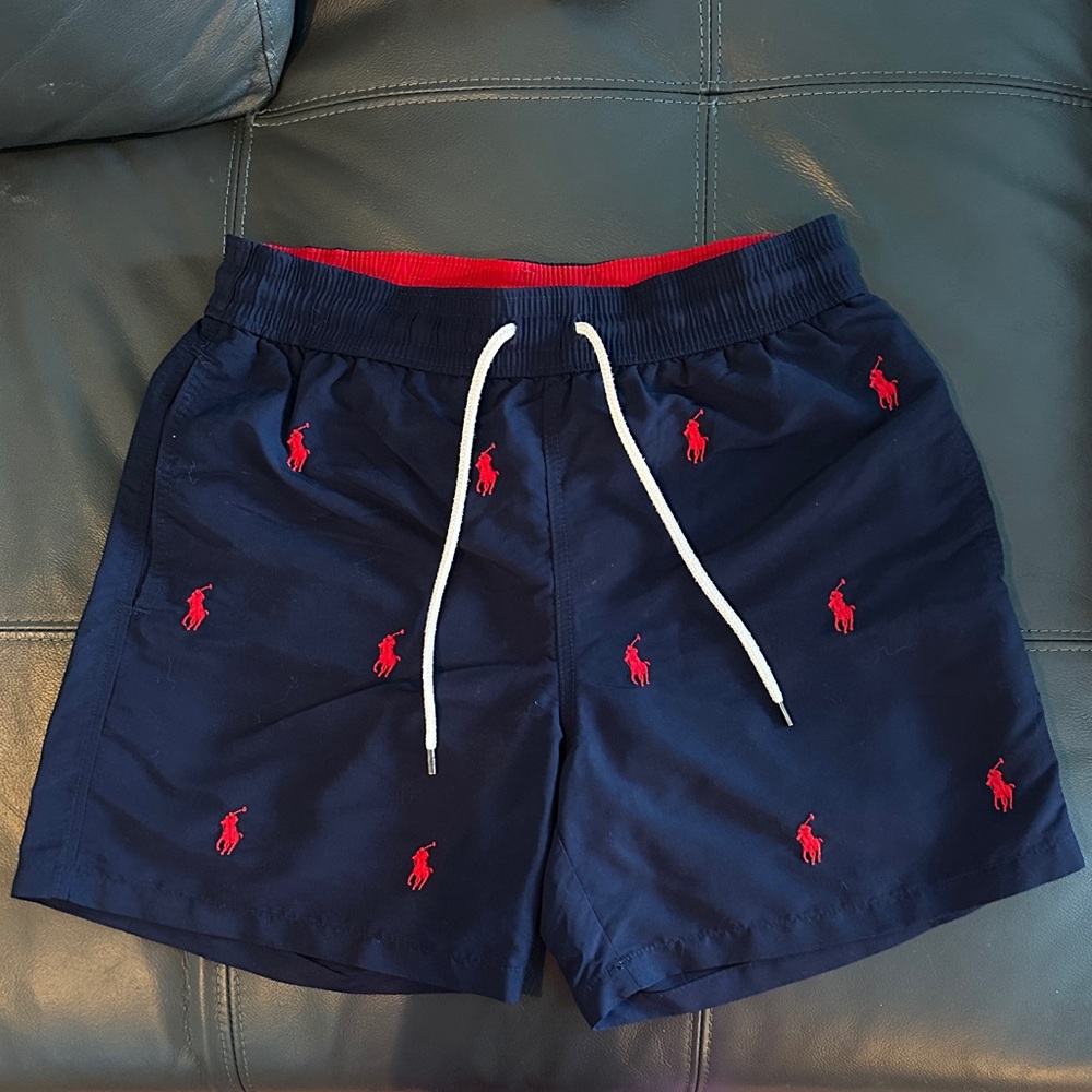 Polo by Ralph Lauren Navy swim men’s Shorts with Red Pony Embroidery
